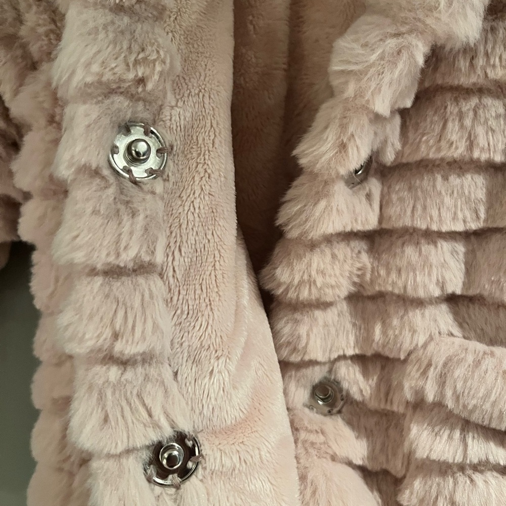 Widgeon size 12 month faux fur coat with hood. - Picture 2 of 4